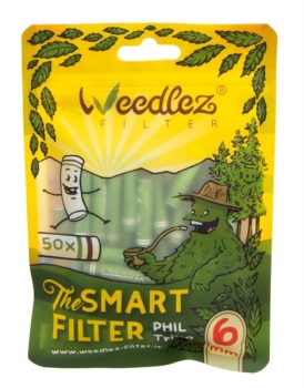 WEEDLEZ® Phil Trino 6mm GREEN Smart Filter Zellulose-Aktivkohlefilter 50er